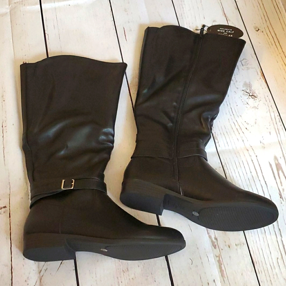 Style & Co Keppurp black wide calf boots 5 Medium